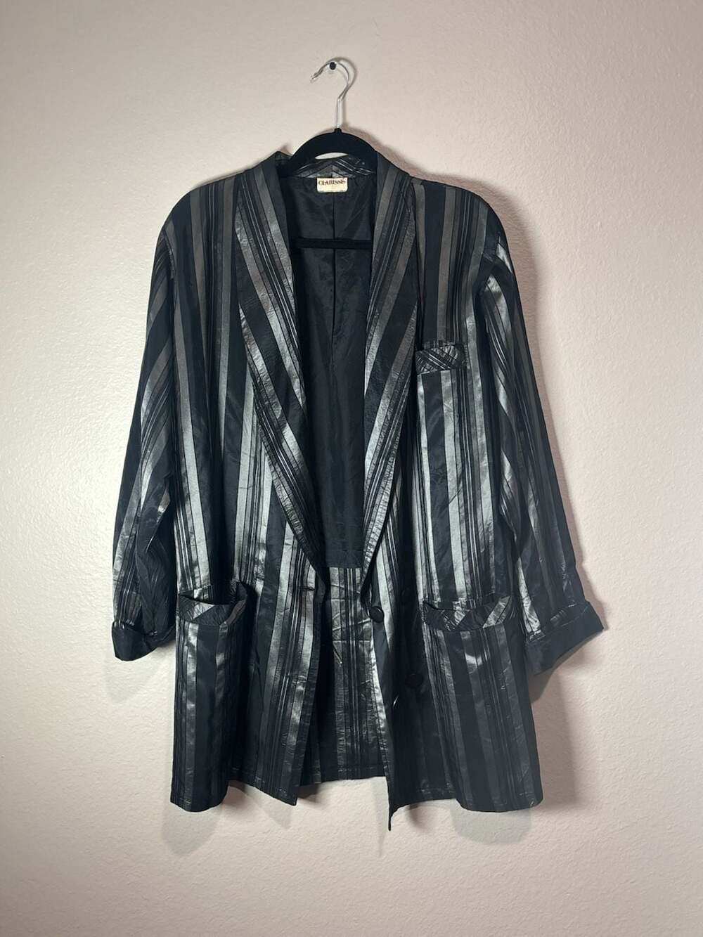 Vintage Clarisse Metallic Striped Blazer Jacket